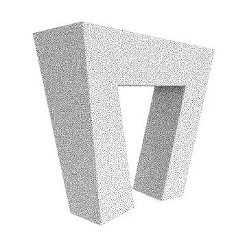 Dotwork Halftone low poly style geometrical object イラスト素材