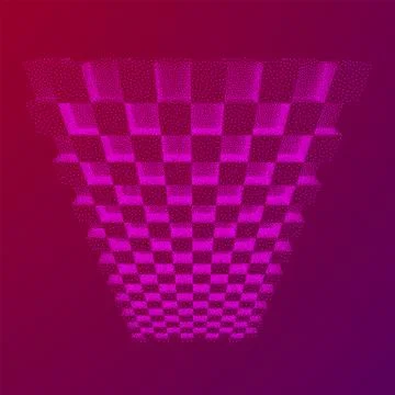Dotwork Halftone low poly style geometrical boxes 스톡 일러스트