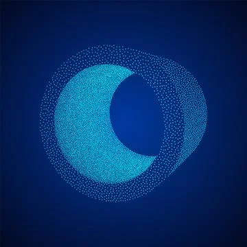 Dotwork Halftone low poly style geometrical object Stock Illustration