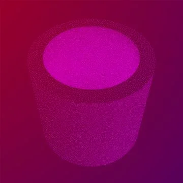 Dotwork Halftone low poly style geometrical object Illustrazione stock