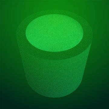 Dotwork Halftone low poly style geometrical object Illustrazione stock