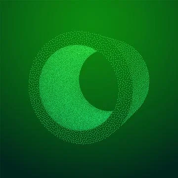 Dotwork Halftone low poly style geometrical object Illustrazione stock