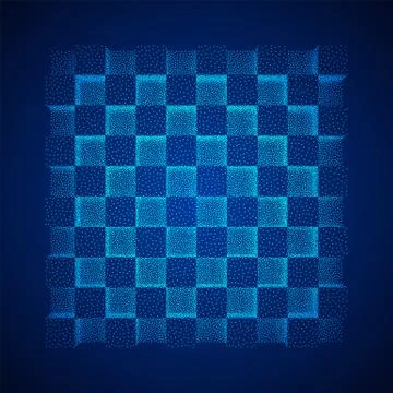 Dotwork Halftone low poly style geometrical boxes 스톡 일러스트