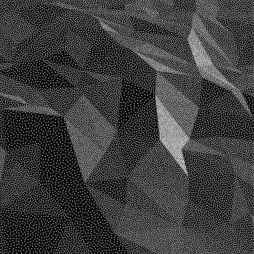 Dotwork Halftone triangular low poly style background. Illustrazione stock