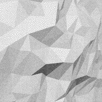 Dotwork Halftone triangular low poly style background. Stock Illustration