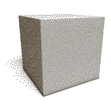 Dotwork Halftone Vector Cube Icon Illustrazione stock