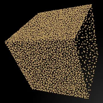 Dotwork Halftone Vector Cube Icon. Stock Illustration