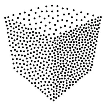Dotwork Halftone Vector Cube Icon Stock Illustration