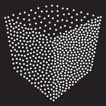 Dotwork Halftone Vector Cube Icon Stock Illustration