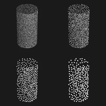 Dotwork Halftone Vector Cylinder Icon イラスト素材