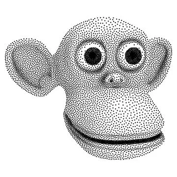 Dotwork Halftone Vector Monkey Illustrazione stock