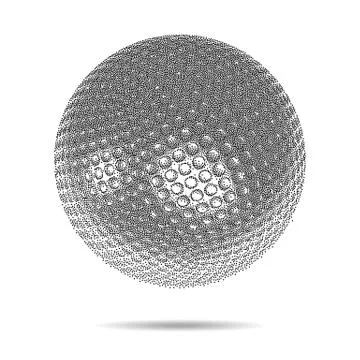 Dotwork Halftone Vector Sphere Illustrazione stock