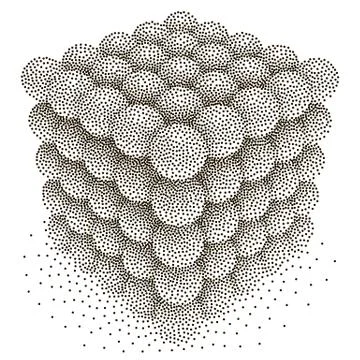 Dotwork Halftone Vector Spheres Illustrazione stock