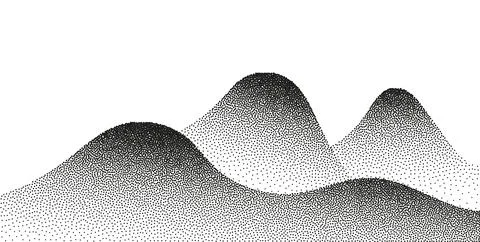 Dotwork mountain noise sand grain gradient vector background grunge pattern Illustrazione stock
