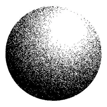 Dotwork noise gradient circle. Sand grain effect. Black noise stipple dots Stock Illustration