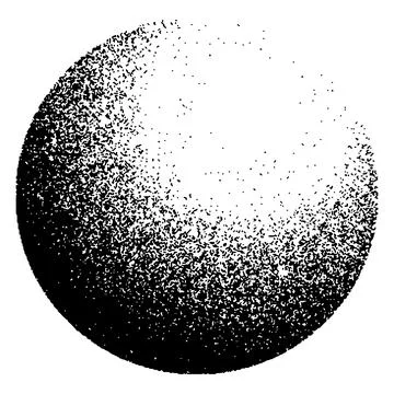 Dotwork noise gradient circle. Sand grain effect. Black noise stipple dots 스톡 일러스트