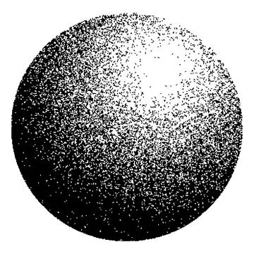 Dotwork noise gradient circle. Sand grain effect. Black noise stipple dots Stock Illustration