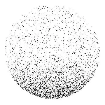 Dotwork noise gradient circle. Sand grain effect. Black noise stipple dots イラスト素材