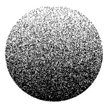 Dotwork noise gradient circle. Sand grain effect. Black noise stipple dots 스톡 일러스트