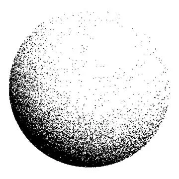 Dotwork noise gradient circle. Sand grain effect. Black noise stipple dots 스톡 일러스트