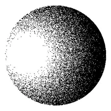 Dotwork noise gradient circle. Sand grain effect. Black noise stipple dots Stock Illustration