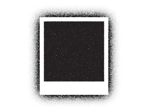 Dotwork photo frame pattern. Black noise stipple dots. Dotted vector Stock Illustration