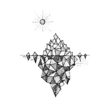 Dotwork Polygonal Mountain Stock Illustration