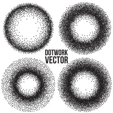 Dotwork Ring Vector Banners Stock Illustration