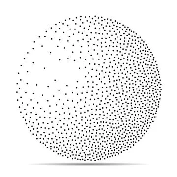 Dotwork Sphere. Vector Illustration. Illustrazione stock