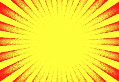 Dotwork sun rays card with stippled dots in vintage or grungy tattoo retro st Stockillustratie