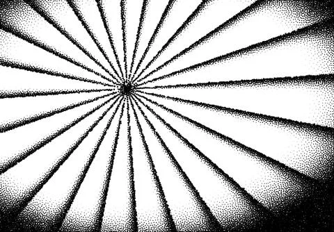 Dotwork sun rays card with stippled dots in vintage or grungy tattoo retro st Illustrazione stock