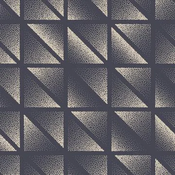 Dotwork Triangle Seamless Pattern Geometric Vector Abstract Background Illustrazione stock