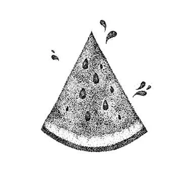 Dotwork Watermelon Slice Stock Illustration