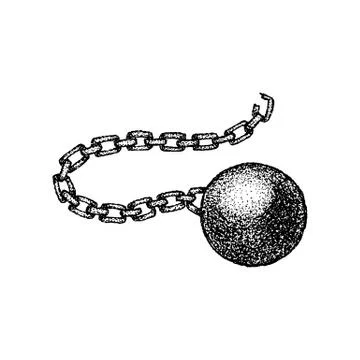 Dotwork Wrecking Ball Chain Stock Illustration