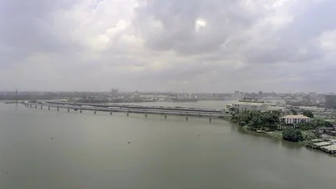 Douala bessengue bridge in march Stock Footage 107079980