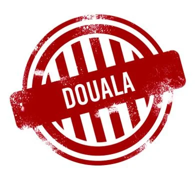 Douala - Red grunge button, stamp Stock Illustration