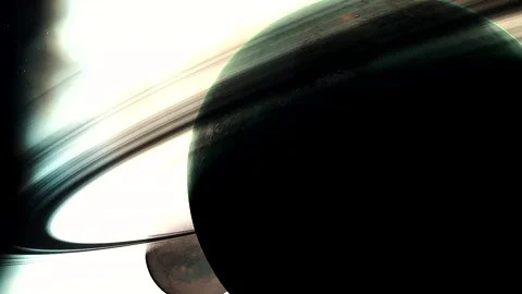 Double Alien Planet System With Rings Inside A Nebula Stock Footage 161035754