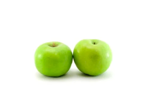 Double apples on white background. Stock Photos