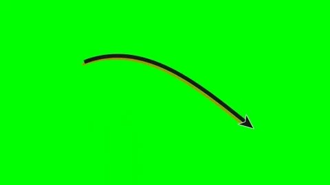 Double arc highlight swash arrow bottom ribbon green screen Stock Footage 344648117