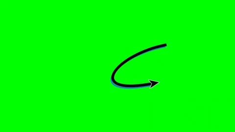 Double arc highlight swash arrow top alert banner green screen Stock Footage 344648183