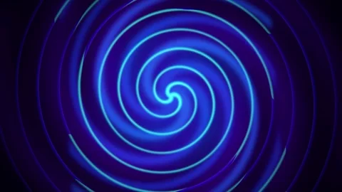Double arm spiral neon lines rotating seamless loop background Video stock 344926466