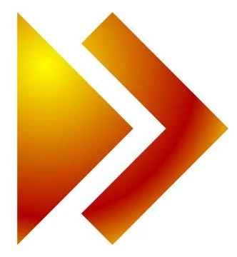 Double arrow, arrowhead pointing right. Next, forward button, icon. Stock Illustration