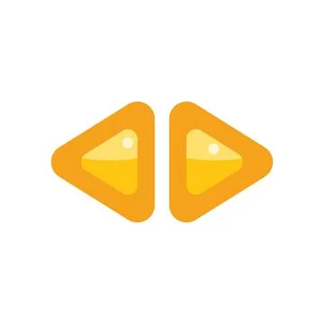 Double arrow icon pointing to the left symbolizing previous item Stock Illustration