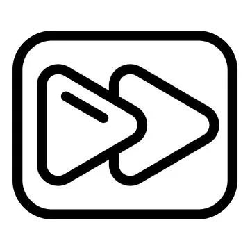 Double arrow icon showing fast forward function in rounded square Stock Illustration