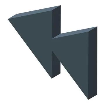 Double arrow icon showing previous or rewind function in isometric view Stock Illustration