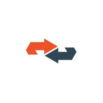 Double Arrow Logo design. Sync logo fesign. Brand business identity. Stock Stock Illustration