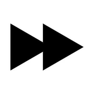 Double arrowhead icon indicating fast forward or advance functionality Illustrazione stock