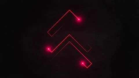 Double arrows in red laser effect with ray mp4 video Stock Illustration