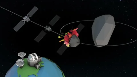Double Asteroid Redirection Test (DART) NASA Mission Video stock 131874007