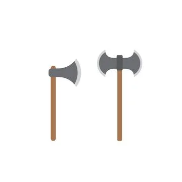 Double axe and simple axe clipart Stock Illustration